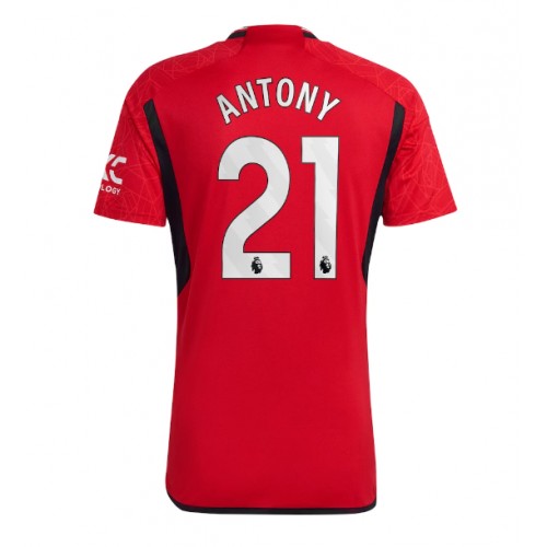 Fotballdrakt Herre Manchester United Antony #21 Hjemmedrakt 2023-24 Kortermet
